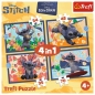 Trefl, Puzzle 4w1 Lilo & Stitch, Wakacje na Hawajach (34666)
