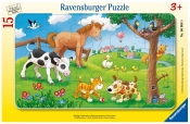 Ravensburger, Puzzle ramkowe 15: Miłośnicy słodkich zwierząt (6066)