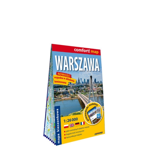 Warszawa kieszonkowy laminowany plan miasta 1:26 000