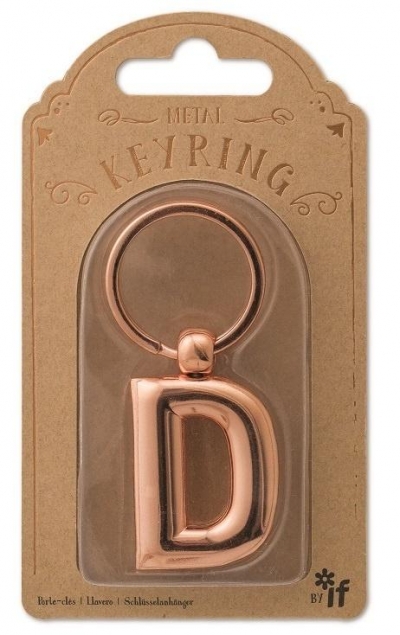 Metalowy brelok do kluczy litera D Keyring