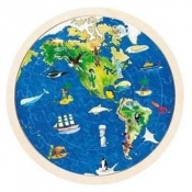 Puzzle okrągłe: Mapa świata (GOKI-57666)