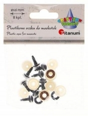 Oczy do maskotek plastikowe 10mm z mocowaniem 8szt
