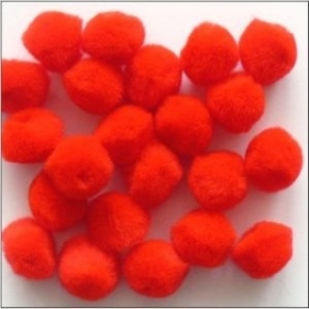 Pompony dekor. 10mm 72szt. Czerwone