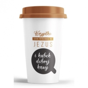 Kubek wysoki z pokrywką - Jezus i kawa - praca zbiorowa