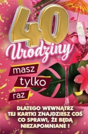 Karnet Urodziny z nakładką na butelkę 40