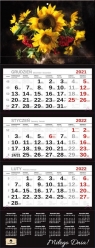 Kalendarz 2022 trójdzielny Premium Słoneczniki