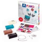 Fimo Leather Biżuteria 4x25g + akcesoria