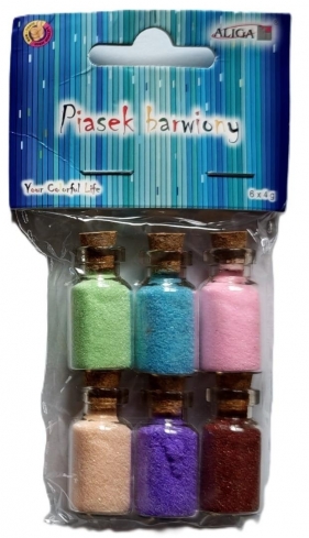 Piasek barwiony 6 kolorów x 4g