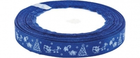 Wstążka satynowa z motywem świątecznym, 12x22m