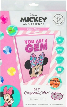 Craft Buddy Crystal Art Myszka Minnie notes, Zestaw kreatywny