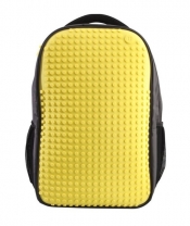 Plecak dwukomorowy na laptopa 15 Pixelbags szaro-źółty