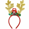 Świąteczna opaska na głowę - Złote poroże renifera