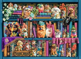 Ravensburger, Puzzle 500: Psy na półce (12001466)