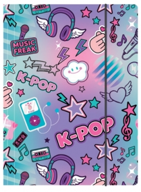 Coolpack, Teczka kartonowa A4 z gumką - K-Pop Rainbow