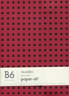 Zeszyt B6 Paper-oh Quadro gładki 56 kartek Red on Black