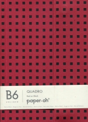Zeszyt B6 Paper-oh Quadro gładki 56 kartek Red on Black