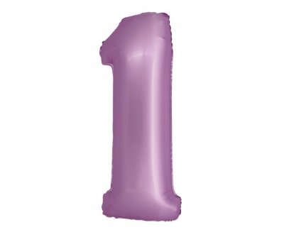 Balon foliowy Smart cyfra 1 lawendowy matowy 76cm