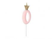 Świeczka urodzinowa 0 jasny różowy 9.5cm