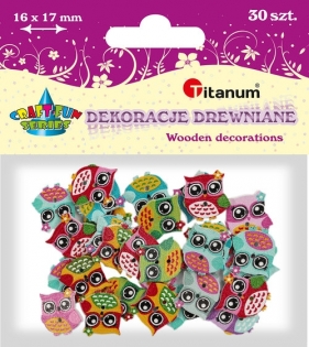 Dekoracje drewniane sówki 30 sztuki