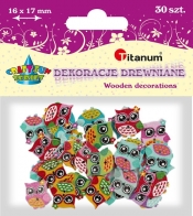 Dekoracje drewniane sówki 30 sztuki