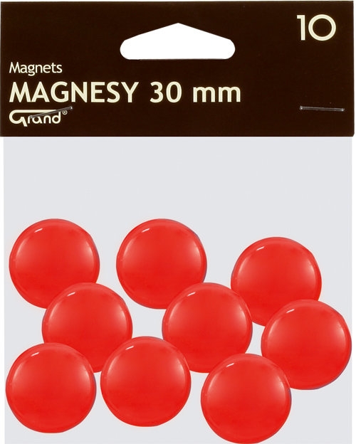 Magnesy 30 mm czerwone 10 sztuk
