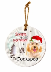 Zawieszka ceramiczna Boże Narodzenie Cockapoo