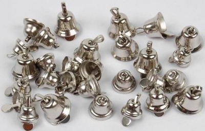 Dzwoneczki metalowe srebrne 6-10 mm 30szt