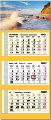Kalendarz 2022 trójdzielny lux Bałtyk