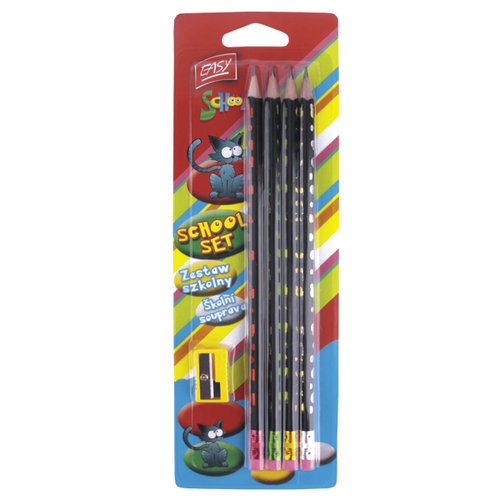 Zestaw 4 Ołówki + Temperówka