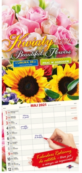 Kalendarz 2021 Kwiaty z naklejkami