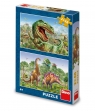  Puzzle 2x48 Walczące Dinozaury