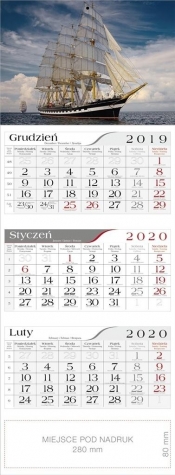 Kalendarz 2020 Trójdzielny Fregata CRUX