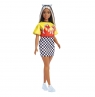  Barbie Fashionistas: Lalka - Koszulka z płomieniem, spódniczka w kratkę,