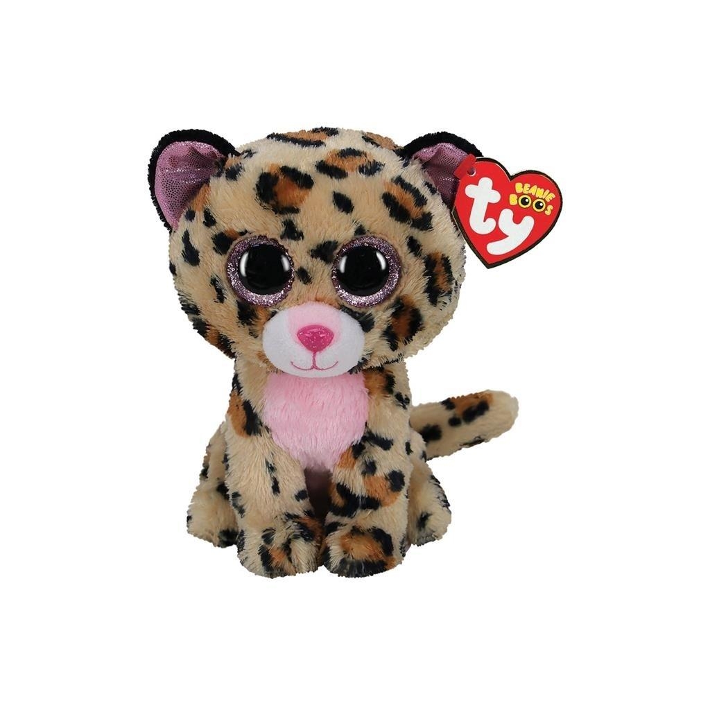Beanie Boos Livvie - Leopard brązowo-różowy, 15cm