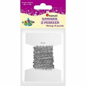 Sznurek z perełek 2mm/2,5m - srebrne