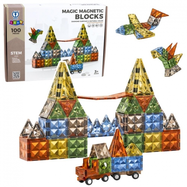 <img src='https://webimage.pl/pics/675/1/d5907990201675.jpg' style='height:440px' /> Klocki magnetyczne pojazd 3D 100el