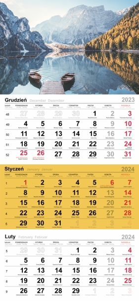Kalendarz ścienny, trójdzielny 2024 (T-106T-10)