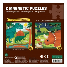 Mudpuppy, Puzzle magnetyczne 2w1: Dinozaury (MP55675)