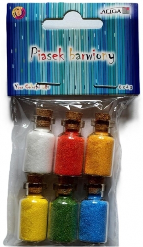 Piasek barwiony 6 kolorów x 4g