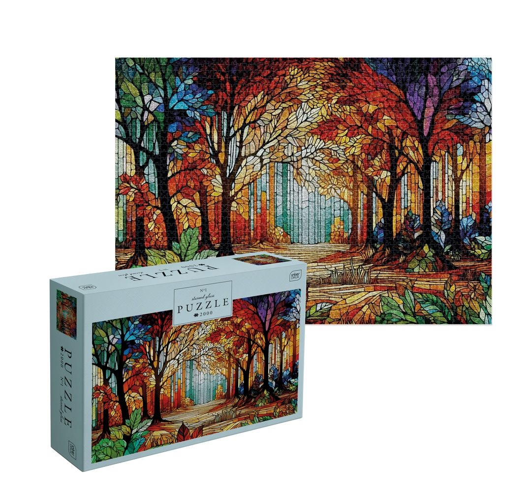 Puzzle 2000: Stained Glass 1 - Colorful Forest