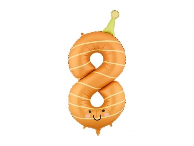 Balon foliowy Cyfra 8 pomarańczowy 86cm