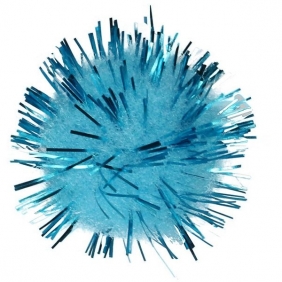Pompony brokatowe, 15 szt. - niebieski jasny (338527)