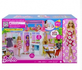 Zestaw kompaktowy domek + lalka Barbie (HCD48)