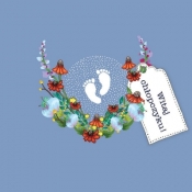 Karnet Swarovski kwadrat CL3412 - Narodziny. Witaj chłopczyku