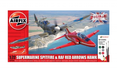 <img src='https://webimage.pl/pics/678/1/d5055286671678.jpg' style='height:440px' /> Zestaw modelarski z farbami Airfix Set Best of British Spitfire and Hawk