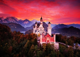 Bluebird Puzzle 1000: Zamek Neuschwanstein z zachodem słońca (70267)