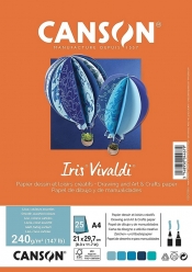 Blok kolorowy Canson Iris A4 240g 25A - Woda (kolory: 20,21,22,23,24)