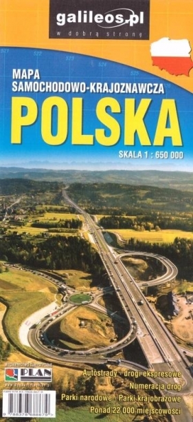 Mapa samochodowo-krajoznawcza - Polska 1:650 000 - Opracowanie zbiorowe