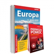 Europa; atlas samochodowy 1:800 000 + Pierwsza pomoc - krok po kroku - ilustrowana instrukcja - Opracowanie zbiorowe