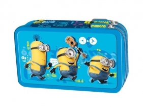 Piórnik podwójny z wyposażeniem Minionki niebieski